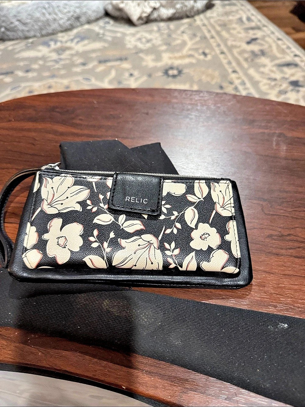 Relic Floral Wallet in Black & White